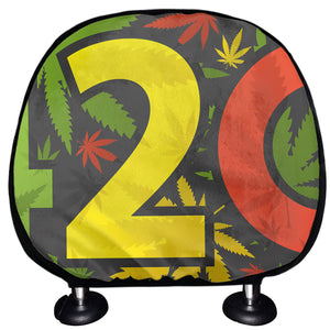 Rasta 420 Print Car Headrest Covers