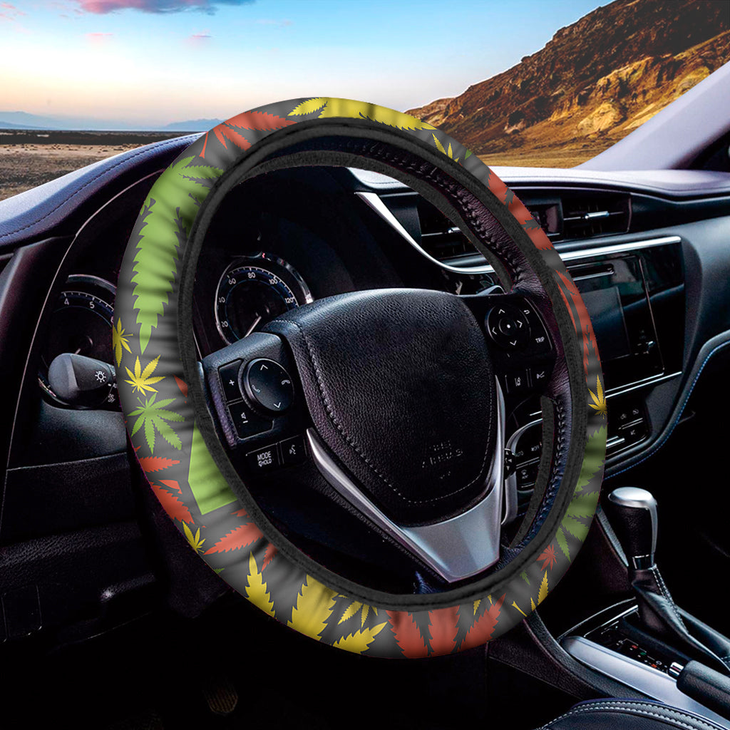 Rasta 420 Print Car Steering Wheel Cover