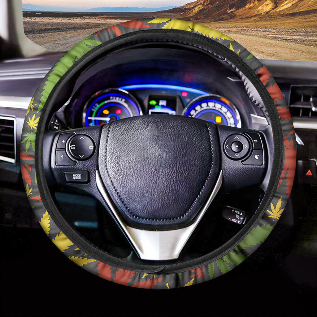 Rasta 420 Print Car Steering Wheel Cover