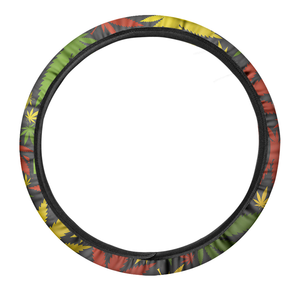 Rasta 420 Print Car Steering Wheel Cover