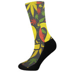 Rasta 420 Print Crew Socks