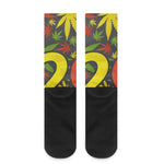 Rasta 420 Print Crew Socks