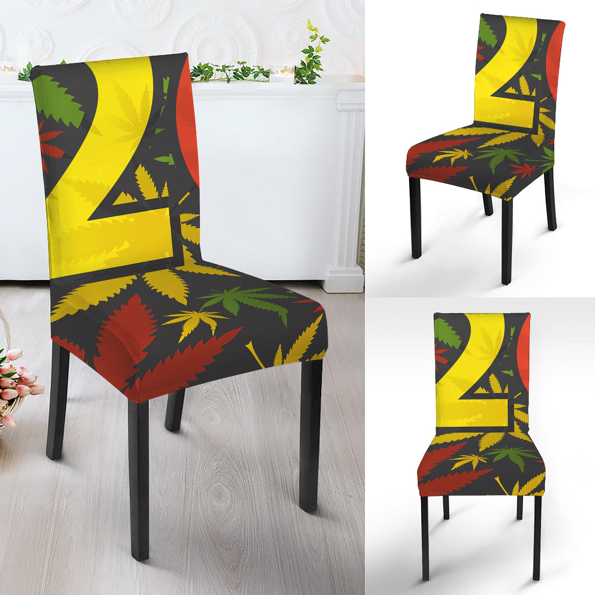 Rasta 420 Print Dining Chair Slipcover