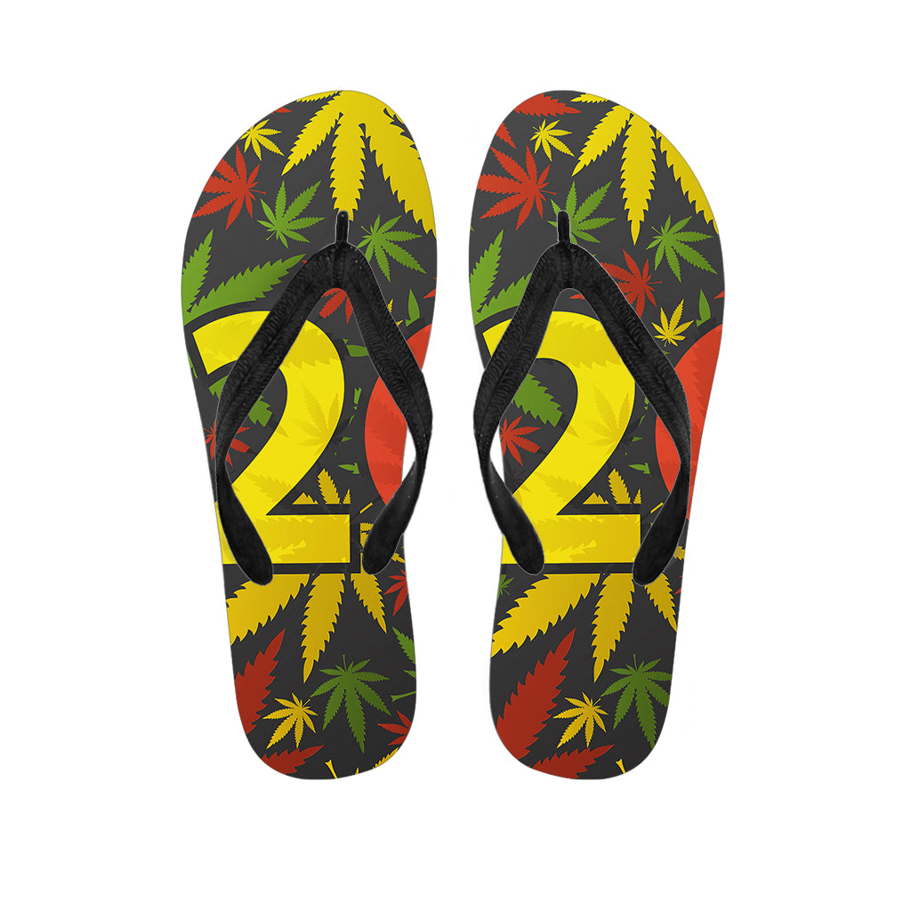 Rasta 420 Print Flip Flops