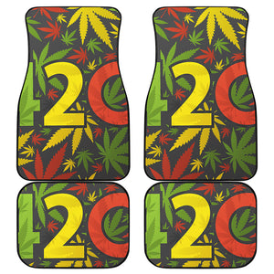 Rasta 420 Print Front and Back Car Floor Mats