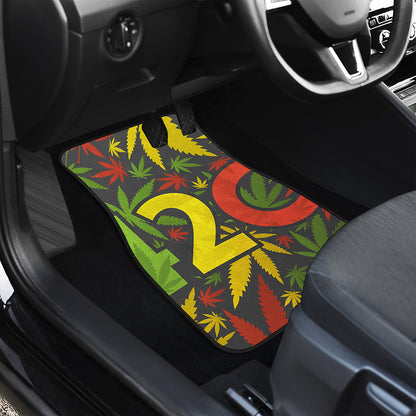 Rasta 420 Print Front Car Floor Mats