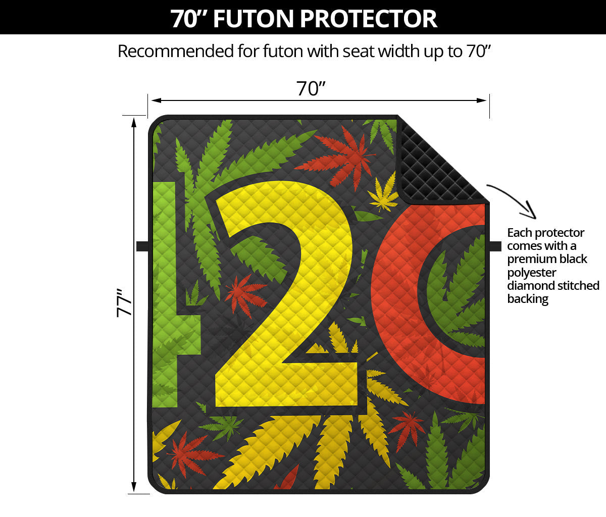 Rasta 420 Print Futon Protector