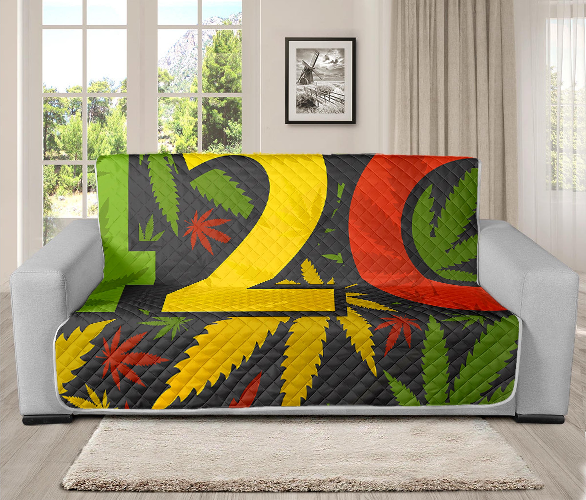 Rasta 420 Print Futon Protector