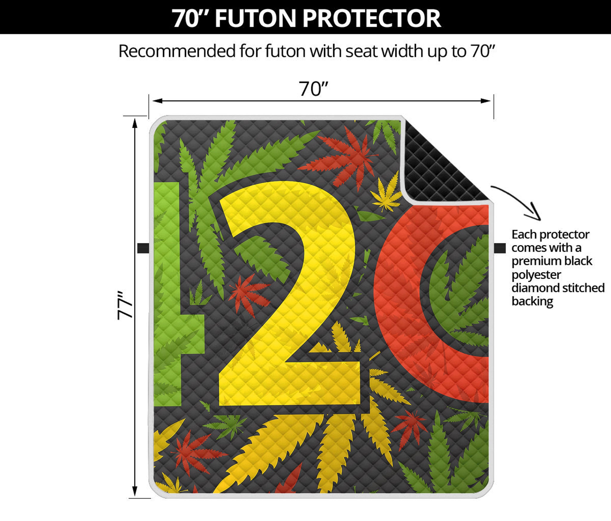 Rasta 420 Print Futon Protector