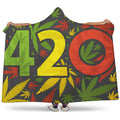 Rasta 420 Print Hooded Blanket