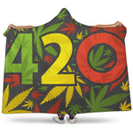 Rasta 420 Print Hooded Blanket