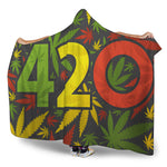 Rasta 420 Print Hooded Blanket