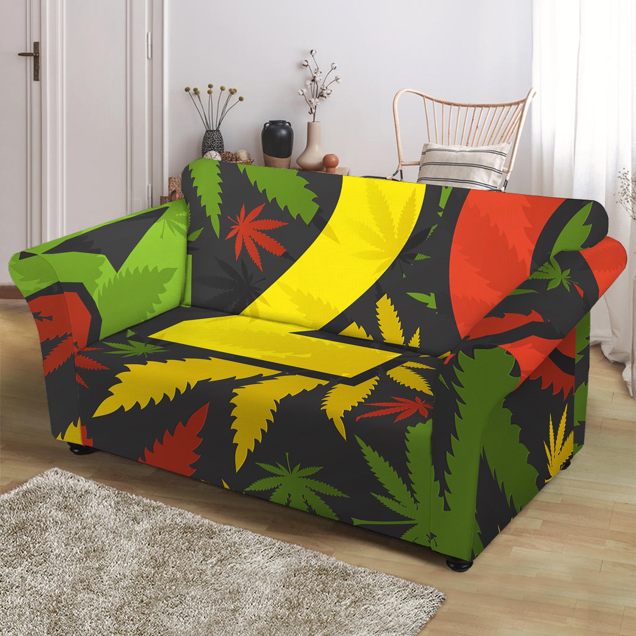 Rasta 420 Print Loveseat Slipcover