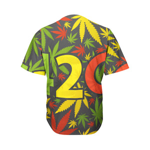 Rasta 420 Print Men's Baseball Jersey