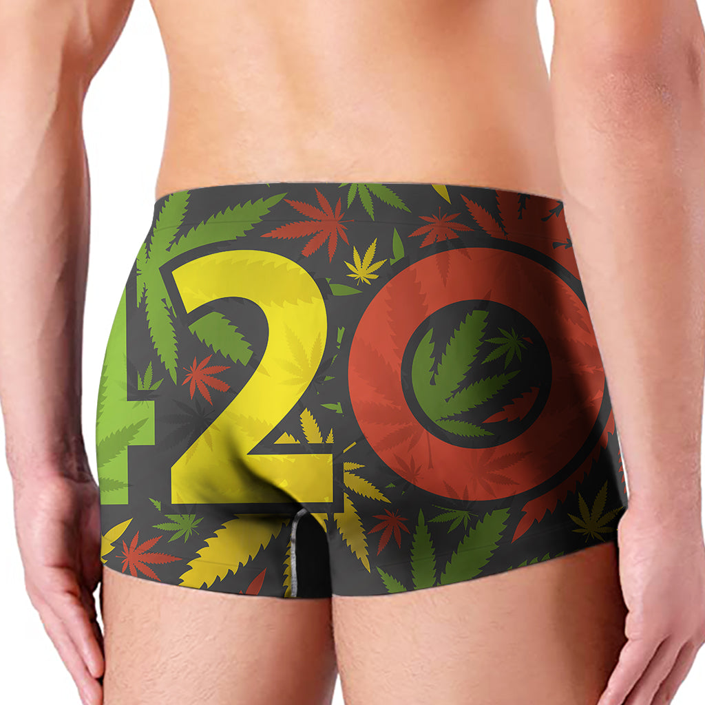 Rasta 420 Print Men's Boxer Briefs