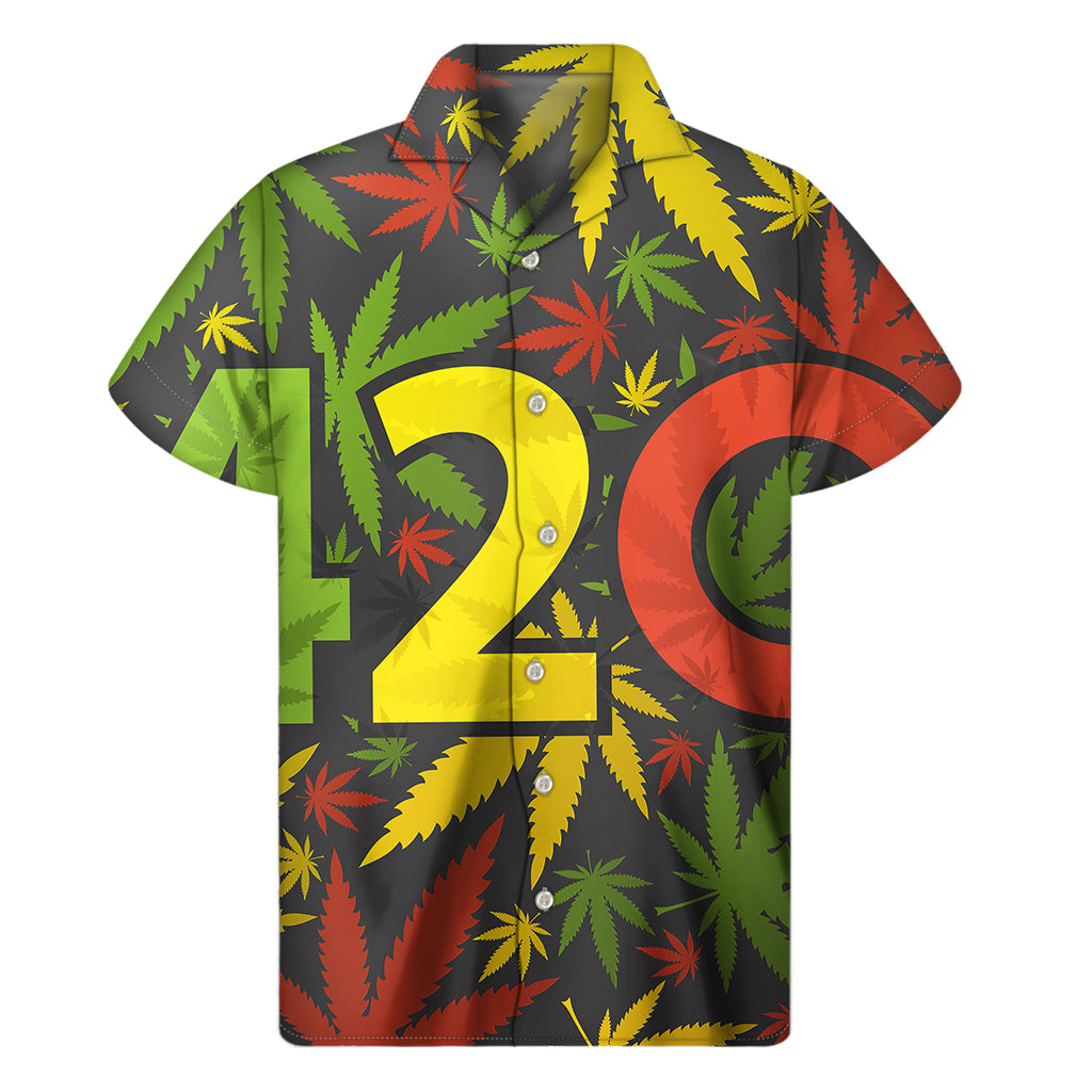 Rasta 420 Print Men's Short Sleeve Shirt