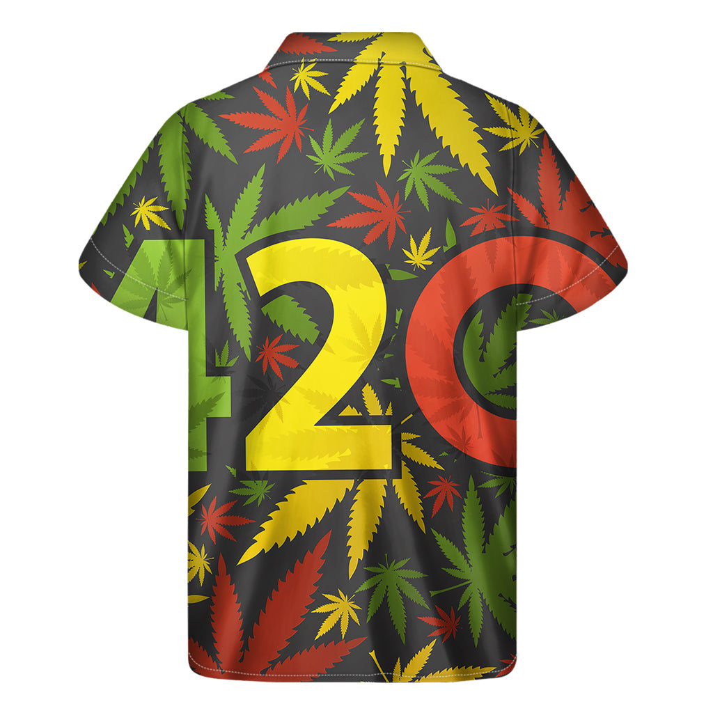 Rasta 420 Print Men's Short Sleeve Shirt