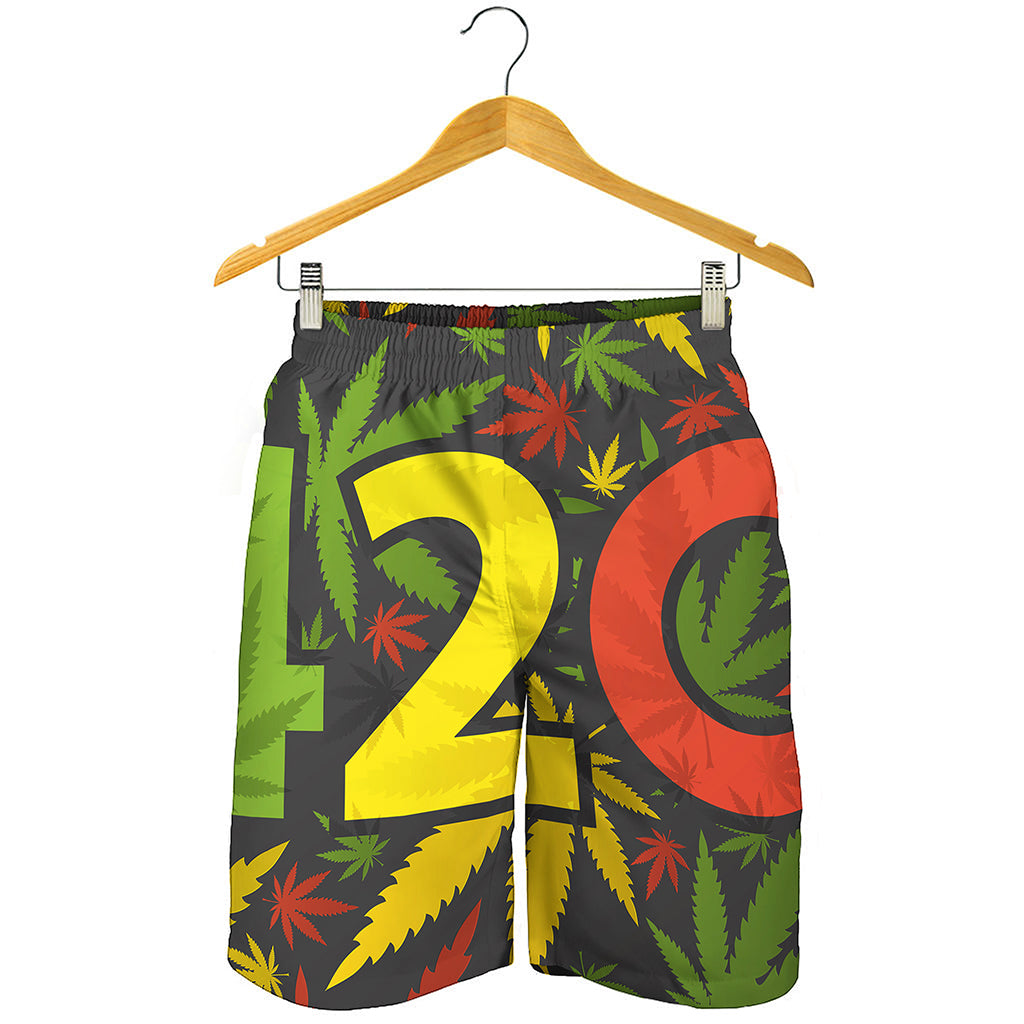 Rasta 420 Print Men's Shorts