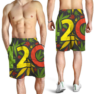 Rasta 420 Print Men's Shorts