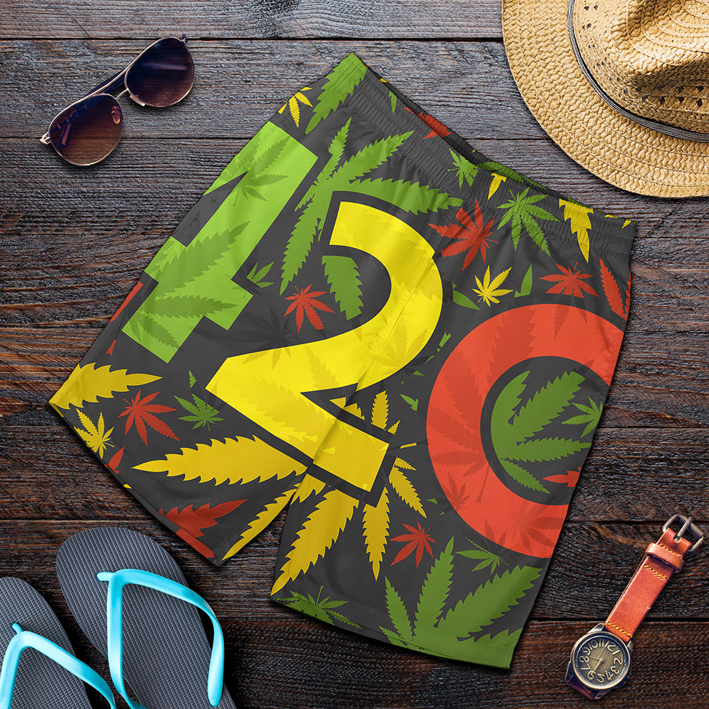 Rasta 420 Print Men's Shorts