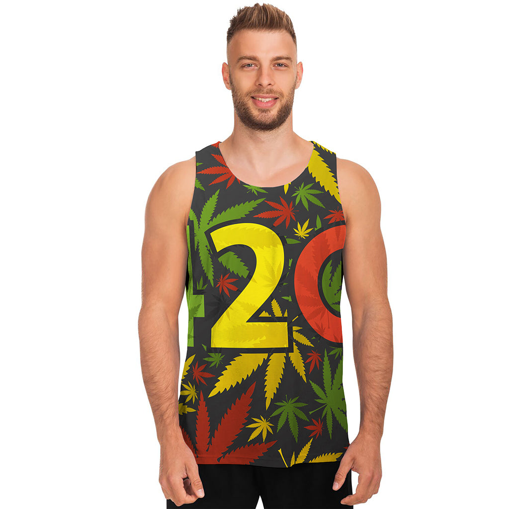 Rasta 420 Print Men's Tank Top