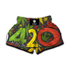 Rasta 420 Print Muay Thai Boxing Shorts