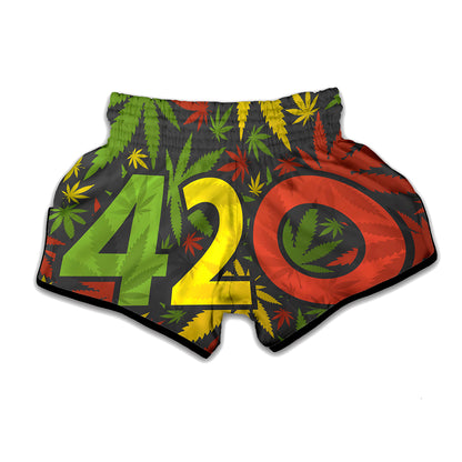 Rasta 420 Print Muay Thai Boxing Shorts
