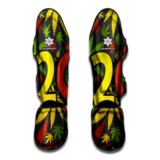 Rasta 420 Print Muay Thai Shin Guard