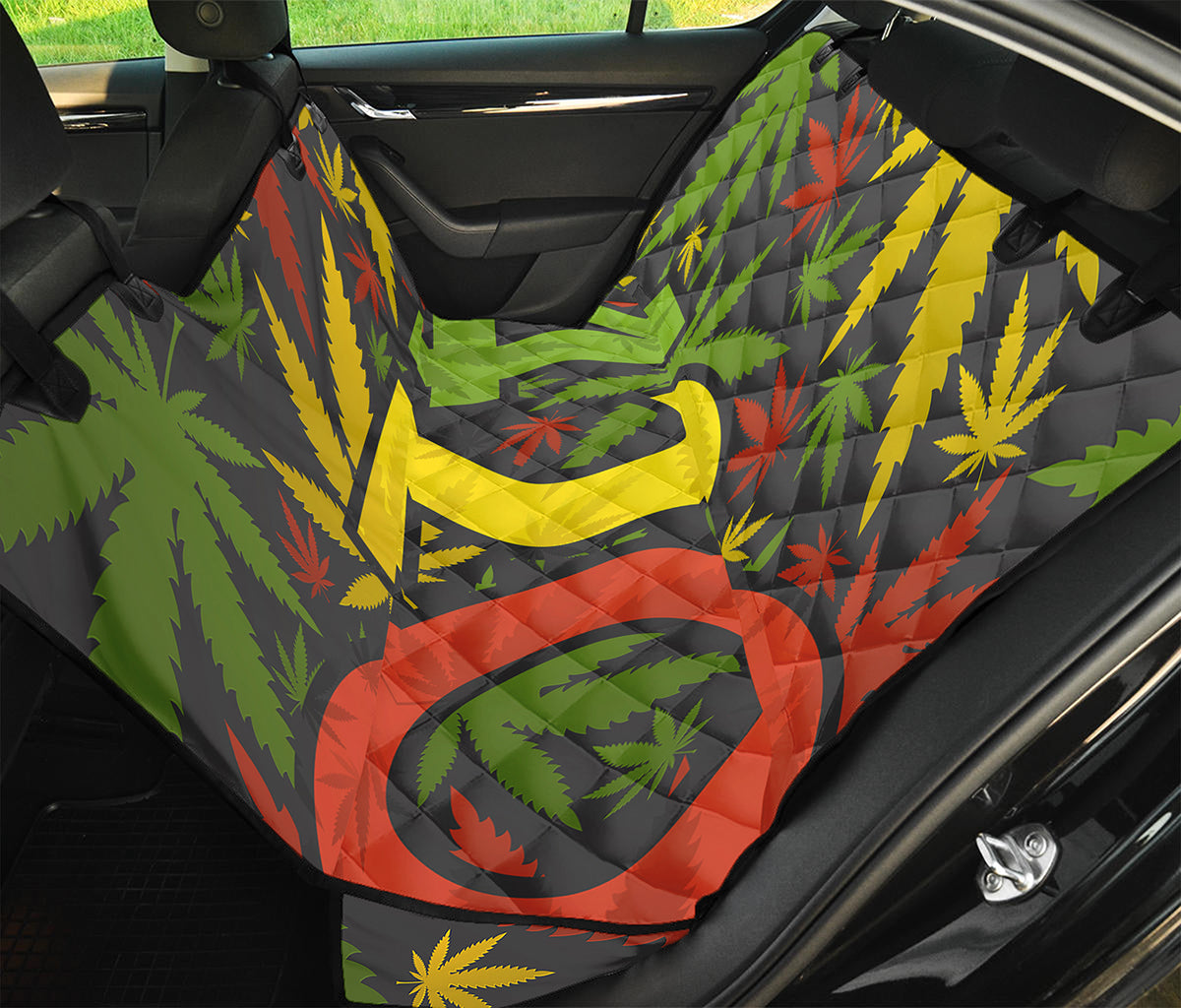 Rasta 420 Print Pet Car Back Seat Cover