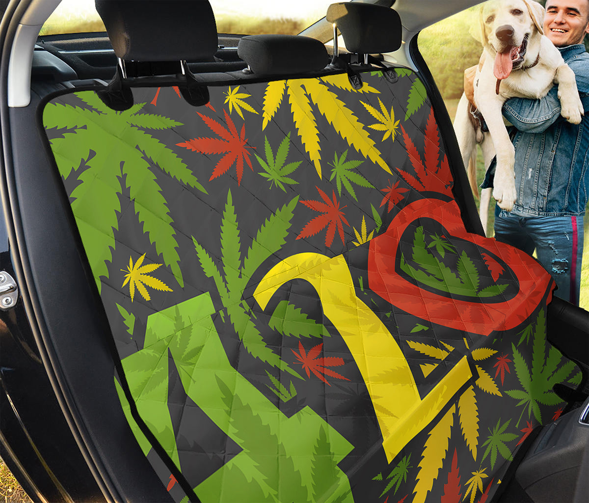 Rasta 420 Print Pet Car Back Seat Cover