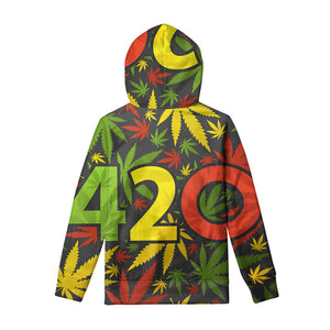 Rasta 420 Print Pullover Hoodie