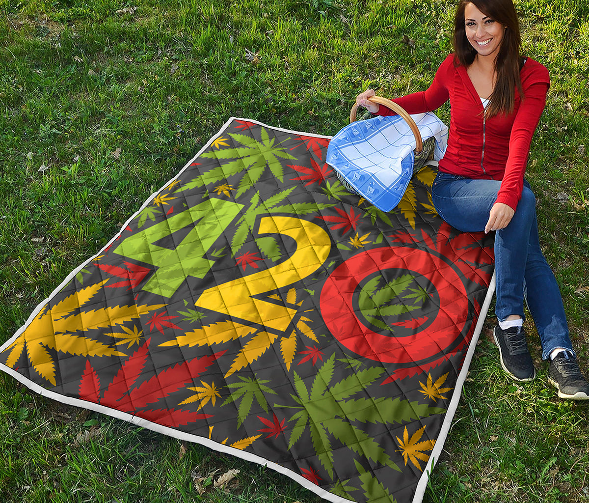 Rasta 420 Print Quilt