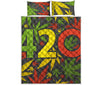 Rasta 420 Print Quilt Bed Set