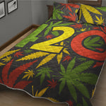 Rasta 420 Print Quilt Bed Set