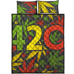 Rasta 420 Print Quilt Bed Set