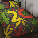 Rasta 420 Print Quilt Bed Set