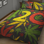 Rasta 420 Print Quilt Bed Set