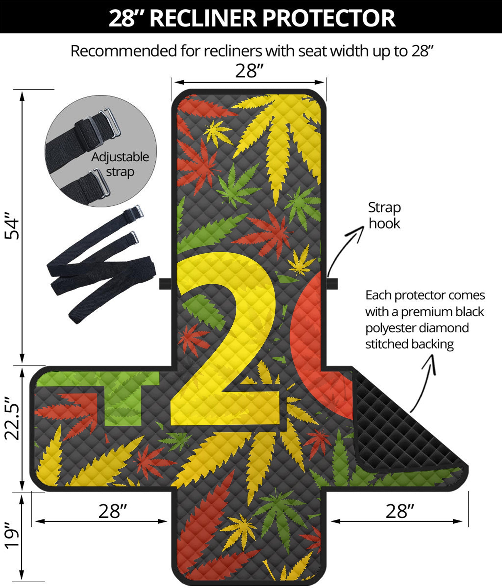 Rasta 420 Print Recliner Protector