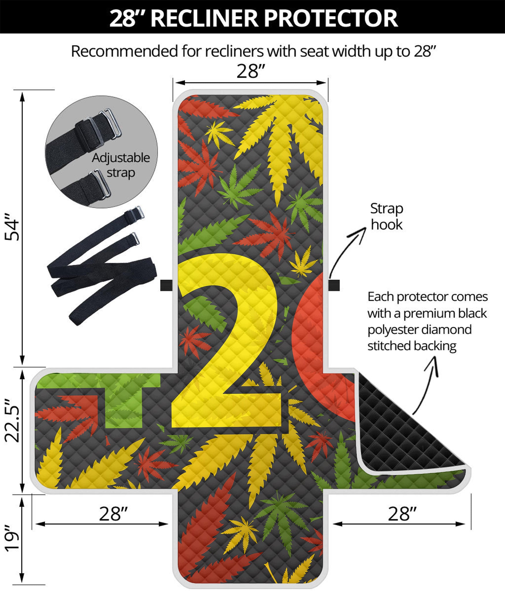 Rasta 420 Print Recliner Protector