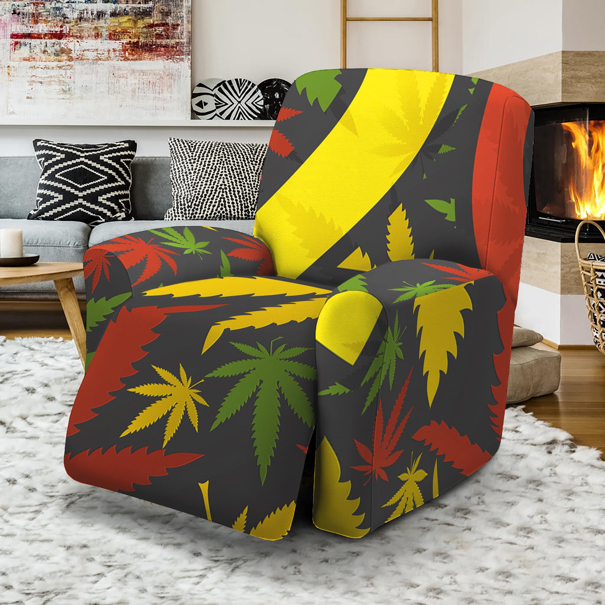 Rasta 420 Print Recliner Slipcover