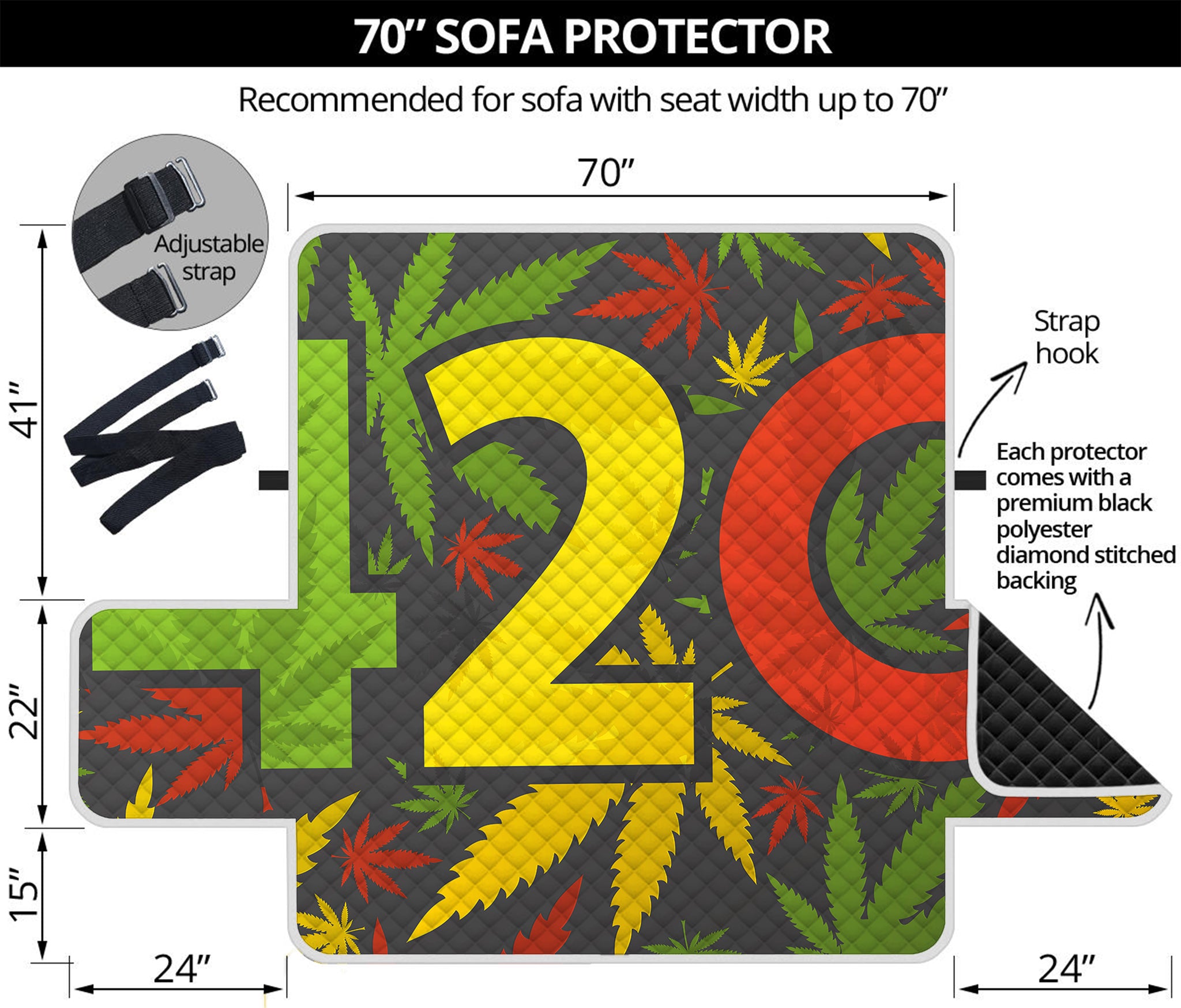 Rasta 420 Print Sofa Protector