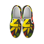 Rasta 420 Print White Slip On Shoes