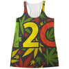 Rasta 420 Print Women's Racerback Tank Top