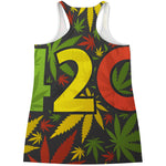 Rasta 420 Print Women's Racerback Tank Top