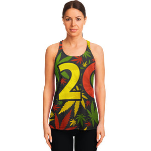 Rasta 420 Print Women's Racerback Tank Top