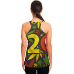 Rasta 420 Print Women's Racerback Tank Top