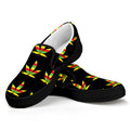 Rasta Flag Pattern Print Black Slip On Sneakers