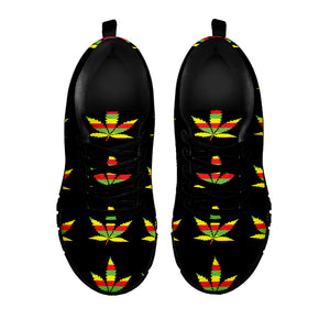 Rasta Flag Pattern Print Black Sneakers