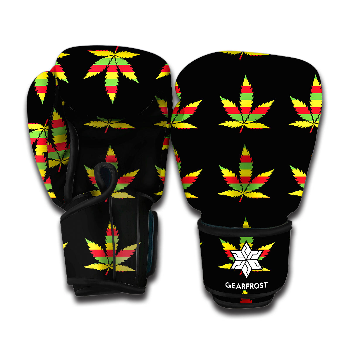 Rasta Flag Pattern Print Boxing Gloves