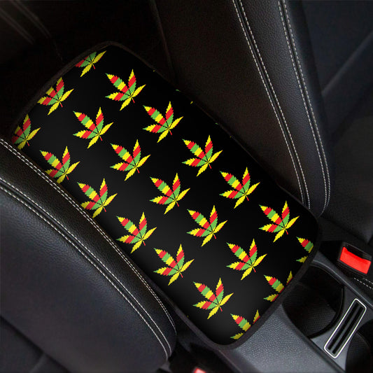 Rasta Flag Pattern Print Car Center Console Cover